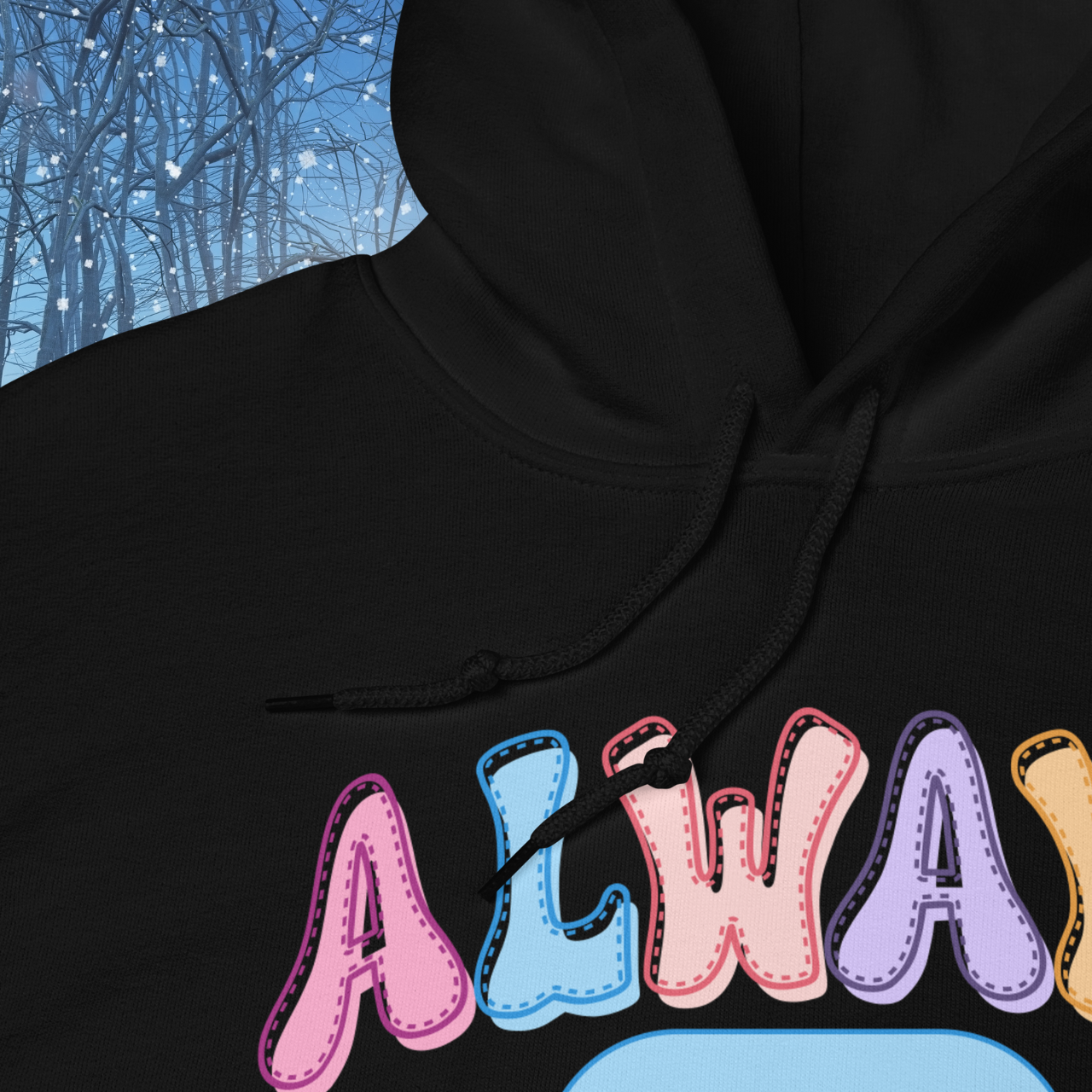 Always Cold Hoodie, Funny Ice Cube Graphic Sweatshirt, Cozy Winter Pullover, Cute Colorful Text Hoodie, Gift for Cold Friends Hooded Sweatshirt