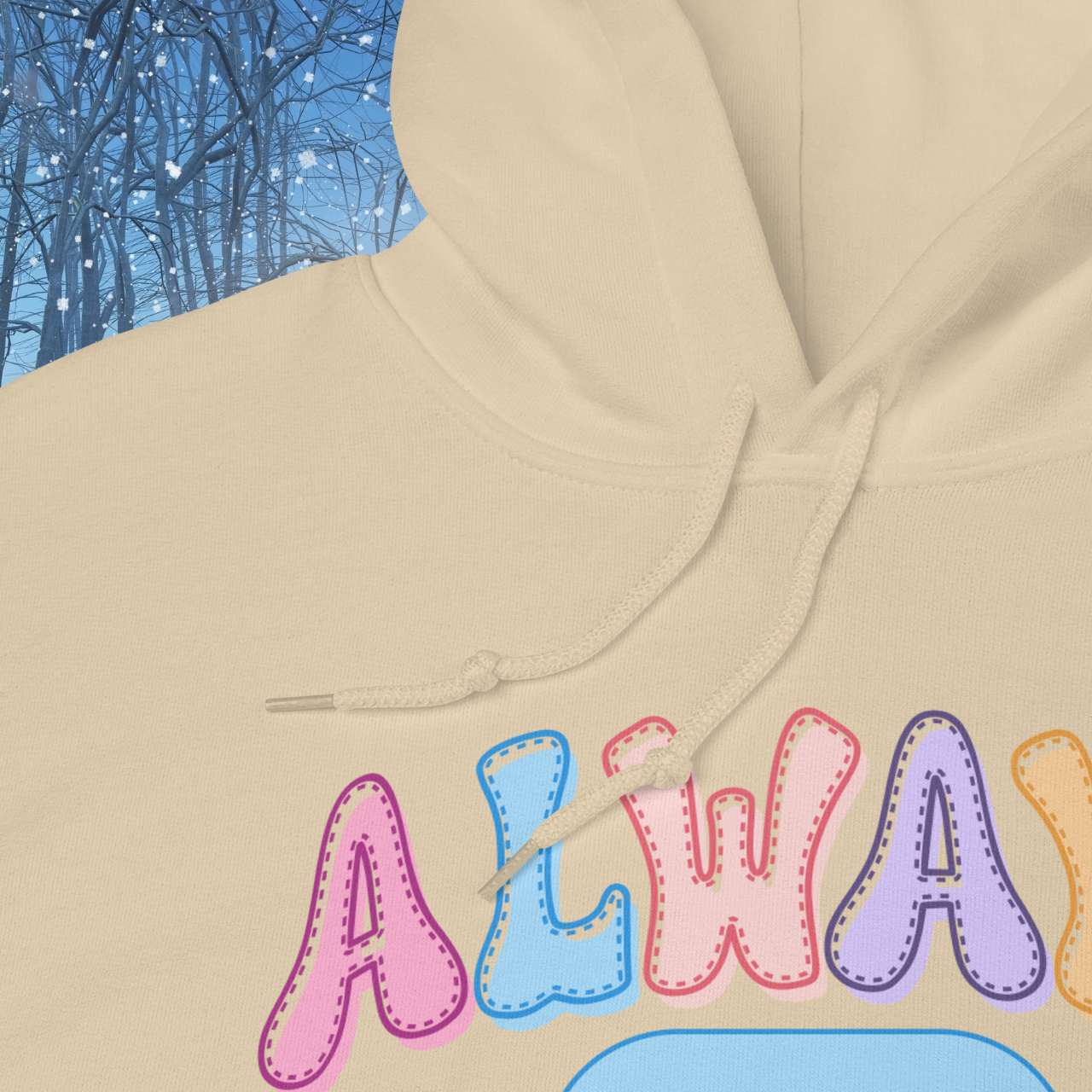 Always Cold Hoodie, Funny Ice Cube Graphic Sweatshirt, Cozy Winter Pullover, Cute Colorful Text Hoodie, Gift for Cold Friends Hooded Sweatshirt