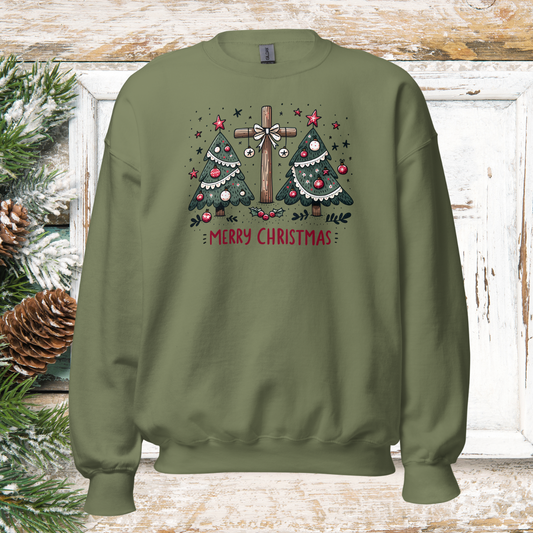 Merry Christmas Sweatshirt, Christian Holiday Crewneck, Faith-Based Christmas Sweater, Religious Christmas Gift, Cozy Winter Apparel