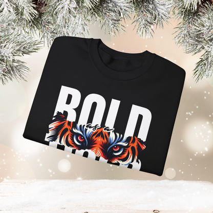 Bold as a Tiger Strong in Christ Sweatshirt - Christian Faith-Based Crewneck - Inspirational Religious Apparel