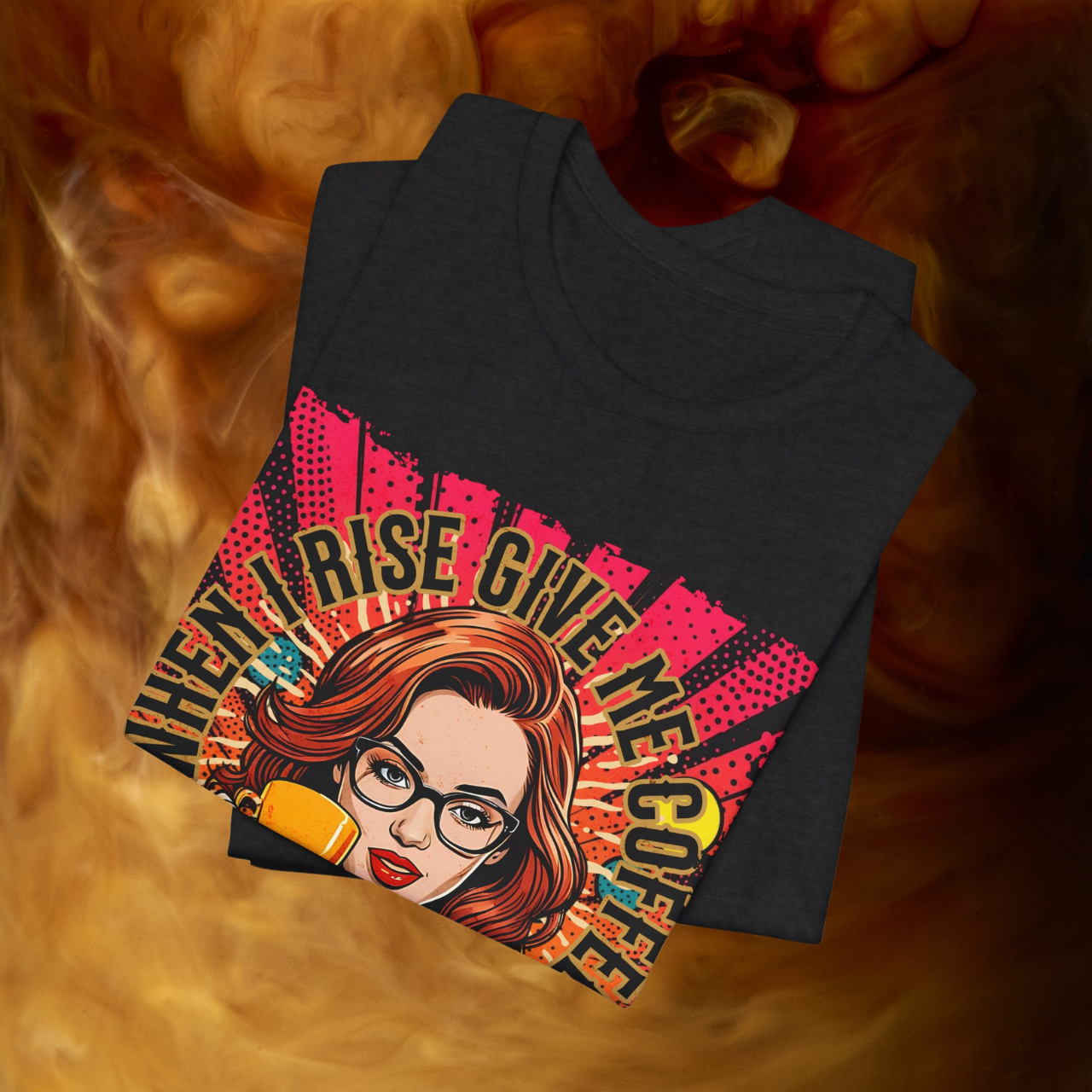 When I Rise, Give Me Coffee and Jesus Tee: Start your day right with this vibrant tee, celebrating faith, coffee, and morning motivation. A perfect choice for coffee lovers with a spiritual twist! T-Shirt