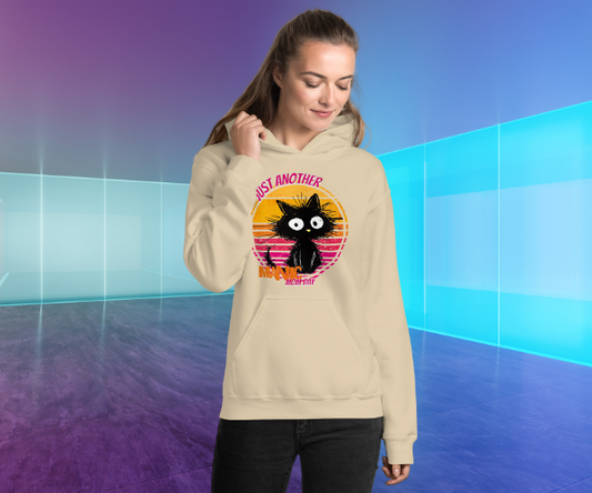 Just Another Moody Kitty Hoodie, Retro Cat Lover Sweatshirt, Funny Feline Graphic Hoodie, Cozy Gift for Cat Enthusiasts, Vintage Cat Apparel Hooded Sweatshirt