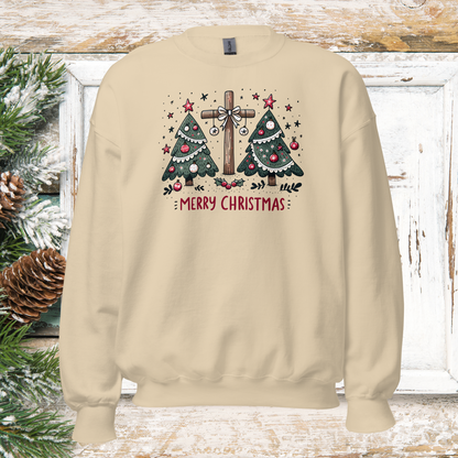 Merry Christmas Sweatshirt, Christian Holiday Crewneck, Faith-Based Christmas Sweater, Religious Christmas Gift, Cozy Winter Apparel