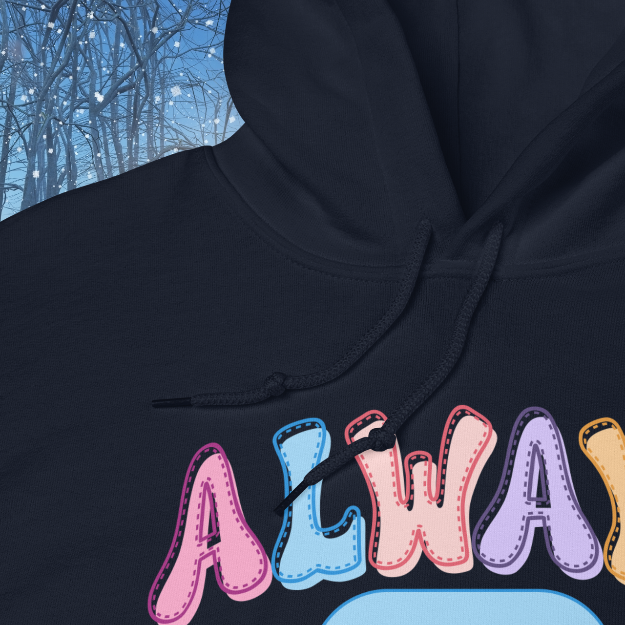 Always Cold Hoodie, Funny Ice Cube Graphic Sweatshirt, Cozy Winter Pullover, Cute Colorful Text Hoodie, Gift for Cold Friends Hooded Sweatshirt