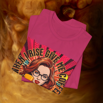 When I Rise, Give Me Coffee and Jesus Tee: Start your day right with this vibrant tee, celebrating faith, coffee, and morning motivation. A perfect choice for coffee lovers with a spiritual twist! T-Shirt