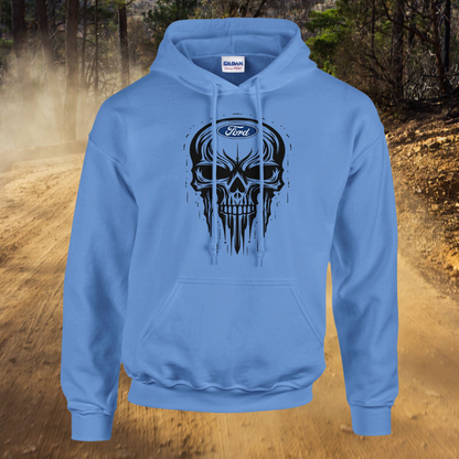 Ford Skull Hoodie - Bold Automotive Skull Design Sweatshirt