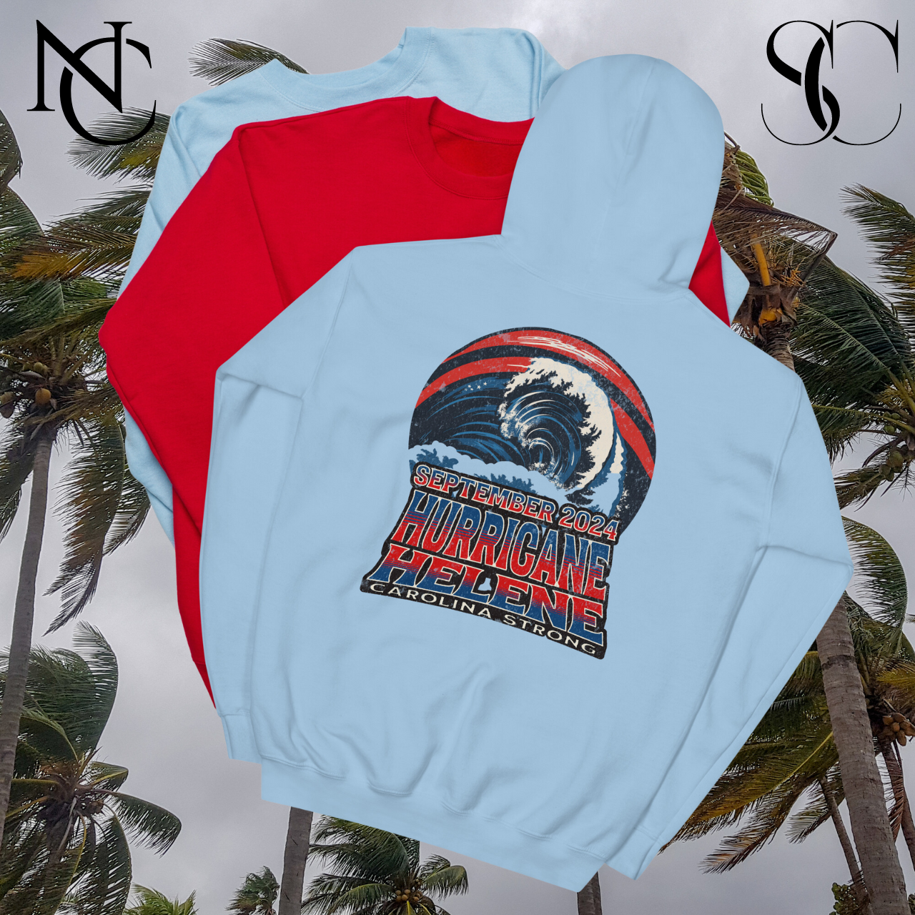 September 2024 Hurricane Helene Hoodie, Carolina Strong Disaster Relief Sweatshirt, Storm Survivor Apparel, Weather Event Support Clothing