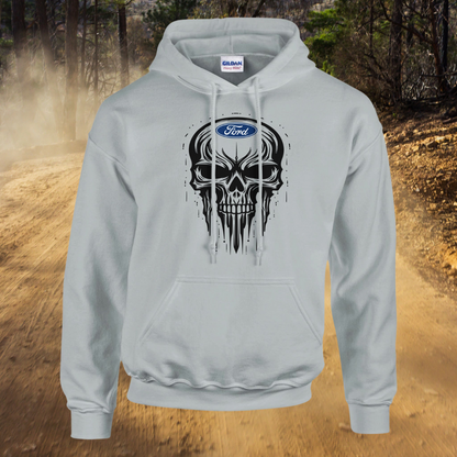 Ford Skull Hoodie - Bold Automotive Skull Design Sweatshirt