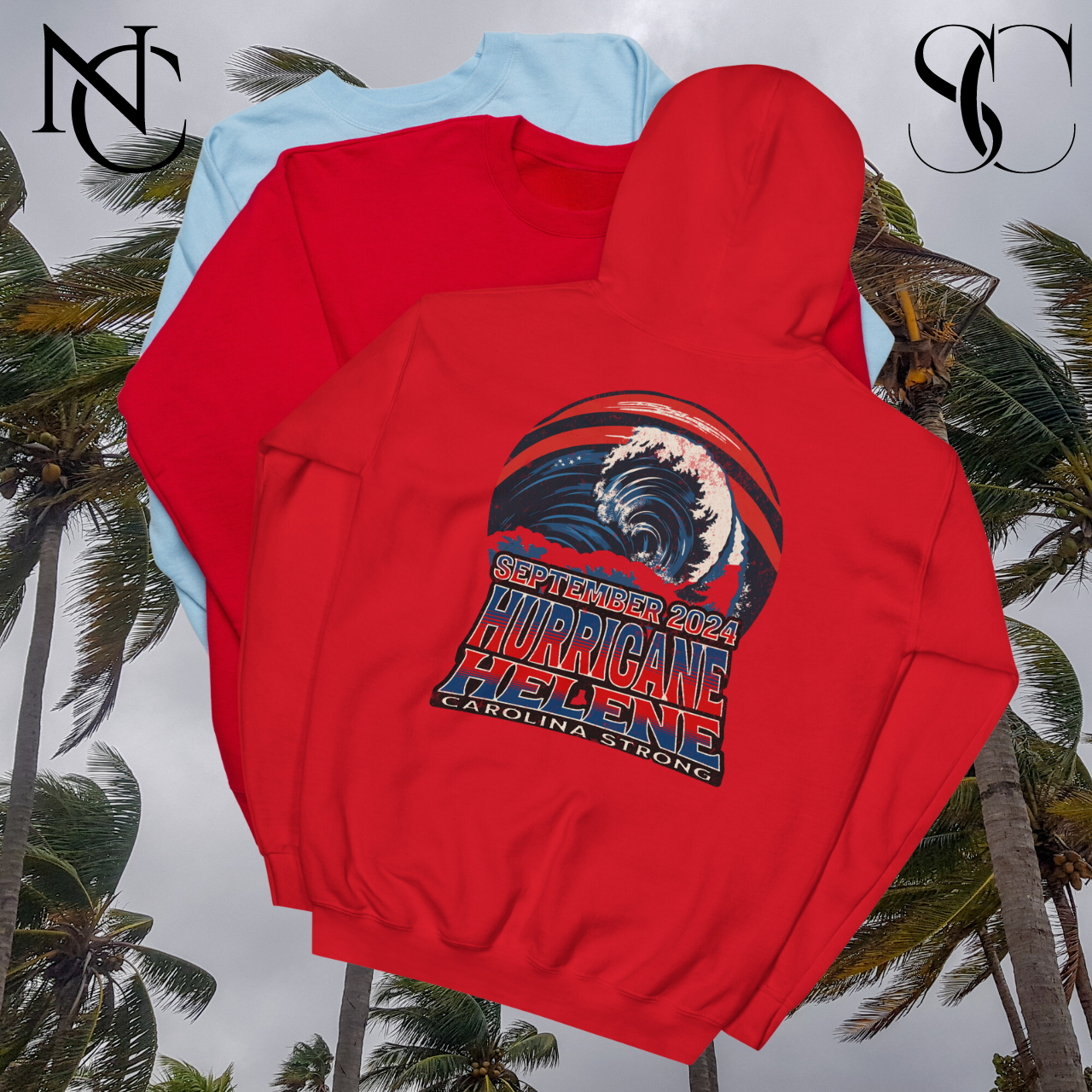 September 2024 Hurricane Helene Hoodie, Carolina Strong Disaster Relief Sweatshirt, Storm Survivor Apparel, Weather Event Support Clothing