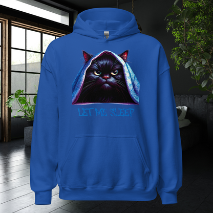 Let Me Sleep Hoodie, Funny Grumpy Cat Sweatshirt, Cozy Lazy Day Apparel, Cat Lover Gift, Oversized Relaxed Hoodie for Sleep Enthusiasts Hooded Sweatshirt