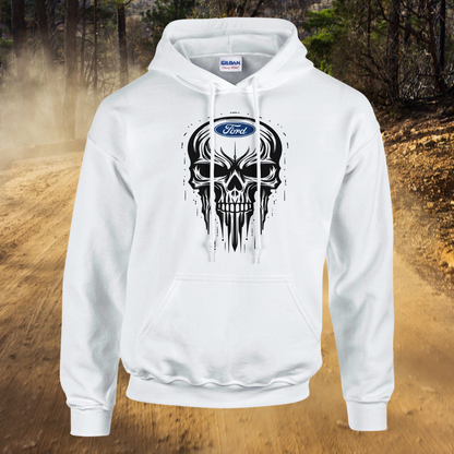 Ford Skull Hoodie - Bold Automotive Skull Design Sweatshirt