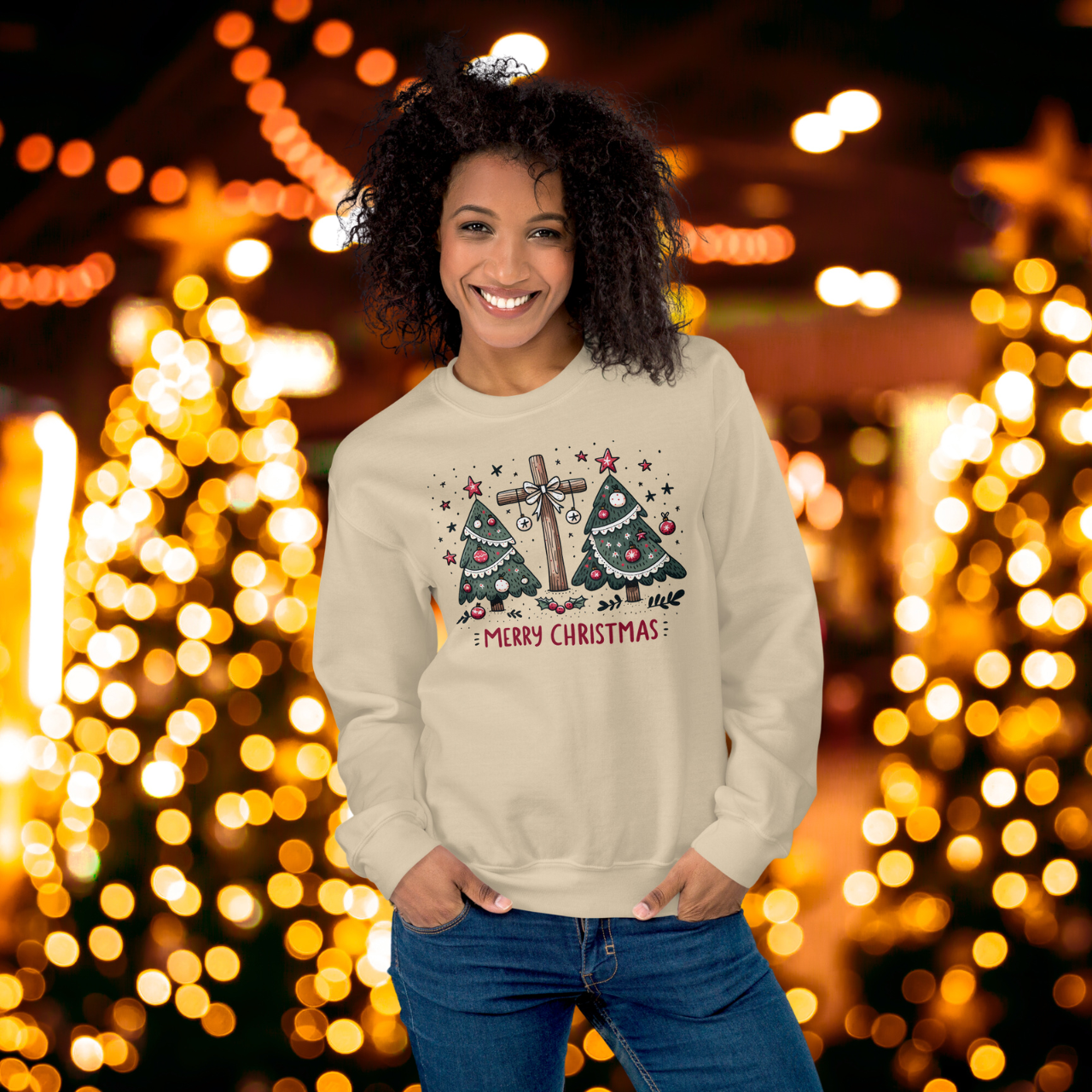 Merry Christmas Sweatshirt, Christian Holiday Crewneck, Faith-Based Christmas Sweater, Religious Christmas Gift, Cozy Winter Apparel