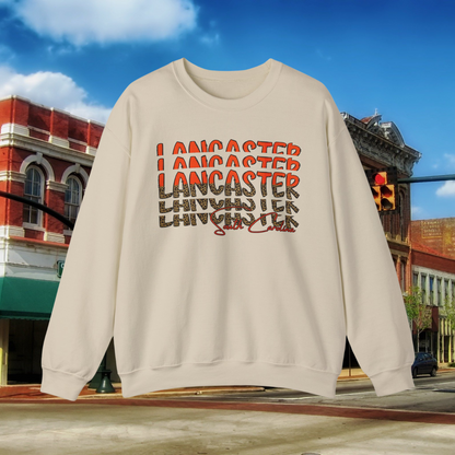 Personalized City and State Crewneck Sweatshirt, Leopard Print Text, Fall Fashion, Cozy Crewneck